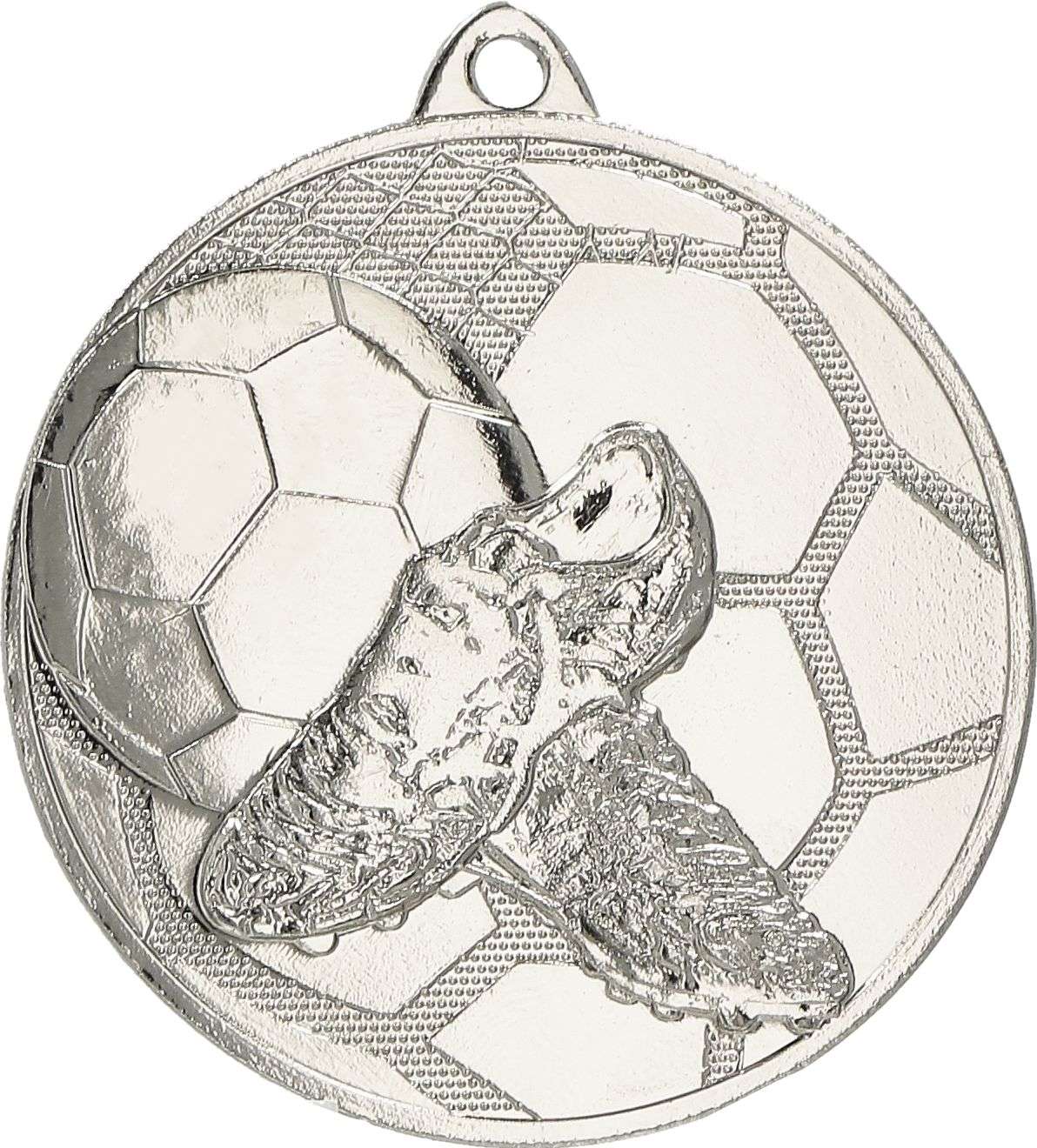 Silbermedaille im Fußball- und Stollendesign, perfekt zur Ehrung der Teilnehmer an Fußballturnieren aller Sportvereine. Ersetzen Sie sie durch Medaillen Trier 50 mm MMC28050 von Anbieter A.