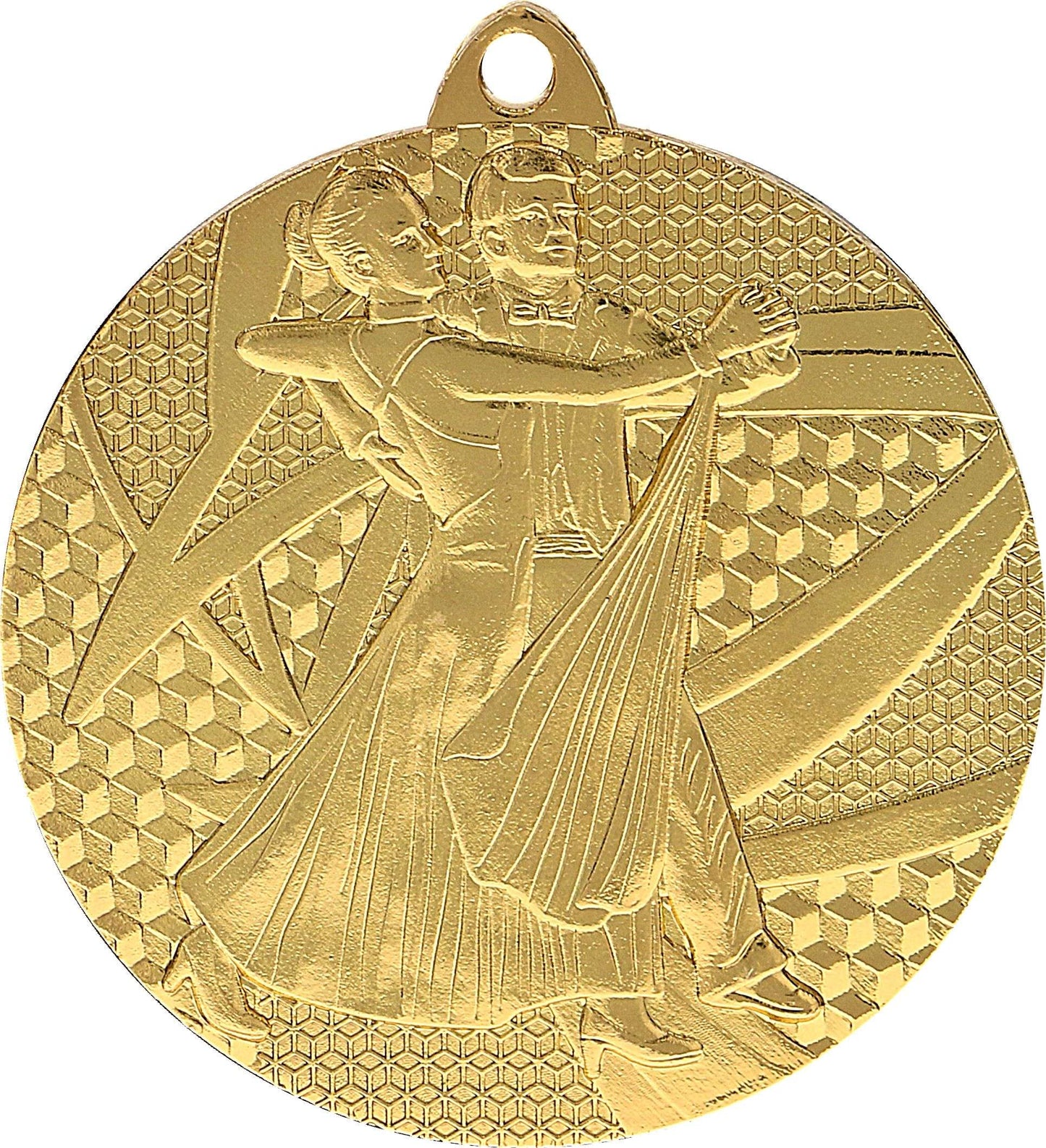 Eine Goldmedaille mit einem tanzenden Paar, perfekt für jeden Tanzwettbewerb, die Medaillen Essen 50 mm MMC7850 von Anbieter A.